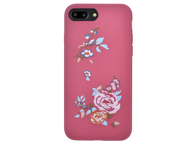 Чехол Devia Flower Embroidery case для Apple iPhone 7 plus (красный, кожаный)