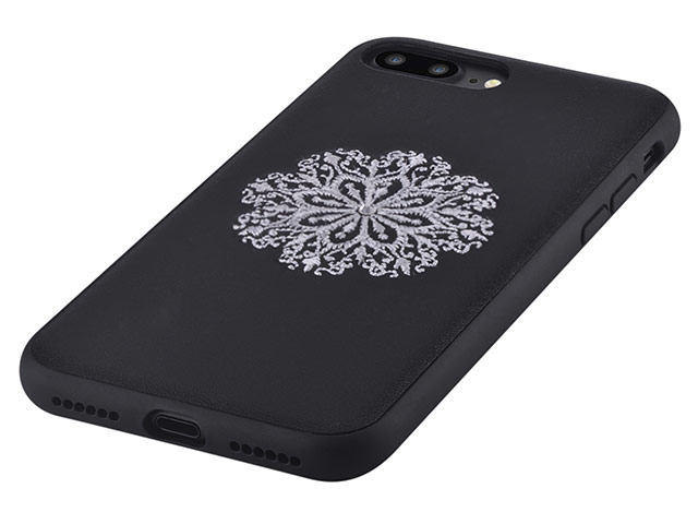 Чехол Devia Flower Embroidery case для Apple iPhone 7 plus (черный, кожаный)