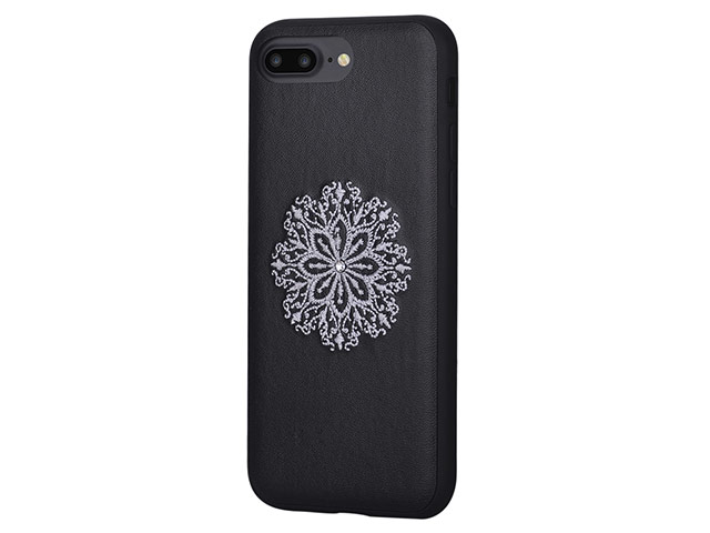 Чехол Devia Flower Embroidery case для Apple iPhone 7 plus (черный, кожаный)