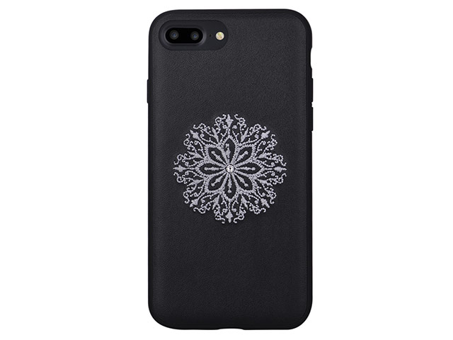 Чехол Devia Flower Embroidery case для Apple iPhone 7 plus (черный, кожаный)