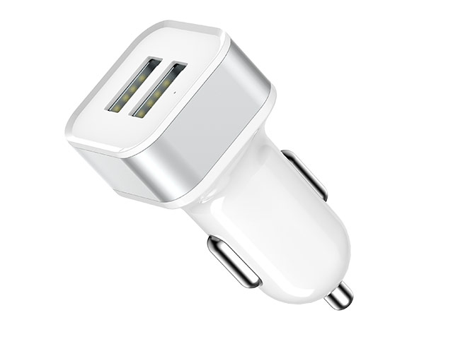 Зарядное устройство Vouni Sprint Dual USB Car Charger универсальное (автомобильное, 2.4A, 2xUSB, белое)