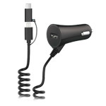 Зарядное устройство Devia Car Charger T1 универсальное (автомобильное, 2.4A, USB, microUSB, USB Type C, черное)