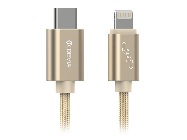 USB-кабель Devia Gracious Cable универсальный (Lightning, USB Type C, 1 метра, золотистый)