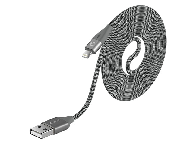 USB-кабель Devia Blitz LED Cable универсальный (Lightning, 1.2 метра, серый)