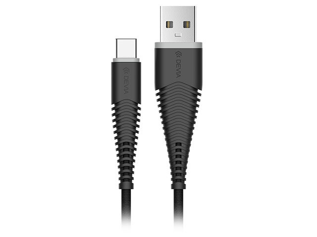 USB-кабель Devia Fishbone Cable универсальный (USB Type C, 1.5 метра, армированный, черный)