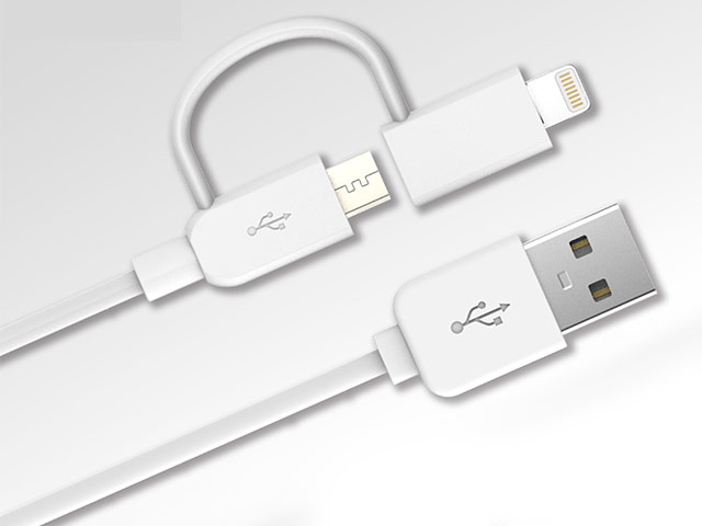 USB-кабель Devia Smart Cable универсальный (Lightning, microUSB, 1 метр, белый)
