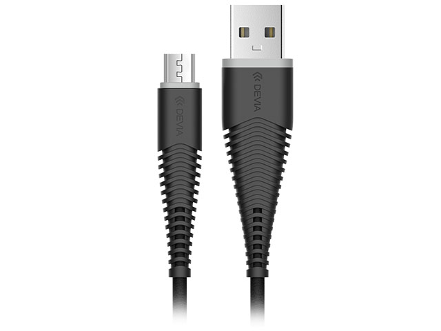 USB-кабель Devia Fishbone Cable универсальный (microUSB, 1.5 метра, армированный, черный)