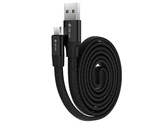 USB-кабель Devia Ring Y1 Flexible Cable универсальный (microUSB, 0.8 метра, армированный, черный)