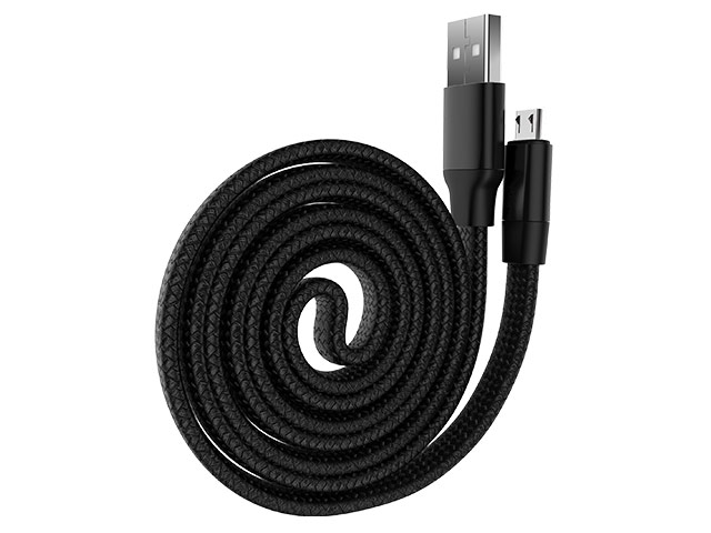 USB-кабель Devia Ring Y1 Flexible Cable универсальный (microUSB, 0.8 метра, армированный, черный)