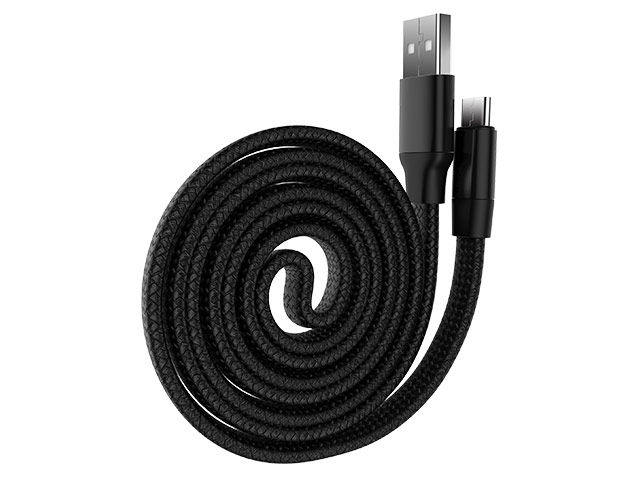 USB-кабель Devia Ring Y1 Flexible Cable универсальный (USB Type C, 0.8 метра, армированный, черный)