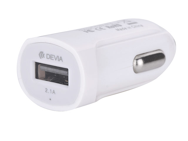 Зарядное устройство Devia Smart Car Charger универсальное (автомобильное, 2.1A, USB, белое)