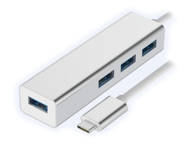 USB-хаб Comma iRonclad HUB 3.0 универсальный (USB Type C 3.1, 3 USB-порта, USB 3.0, серебристый)