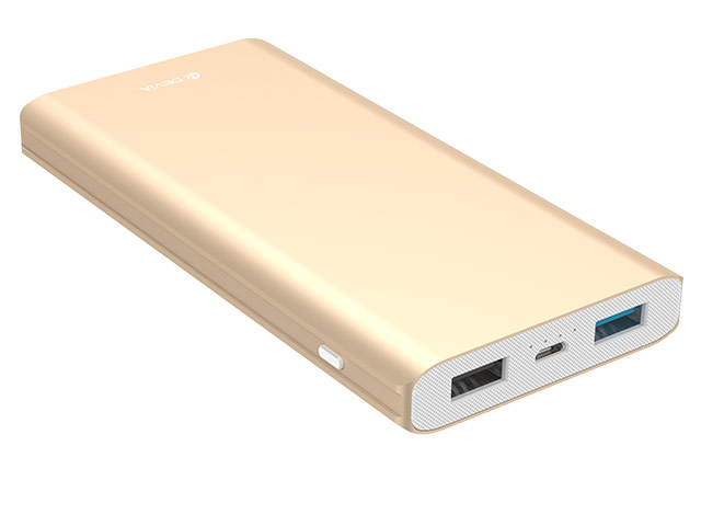 Внешняя батарея Devia King Kong QC 3.0 Power Bank универсальная (10000 mAh, золотистая, Fast Charge)