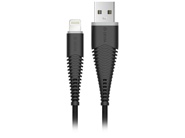 USB-кабель Devia Fishbone Cable универсальный (Lightning, 1.5 метра, армированный, черный)
