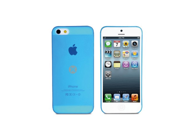 Чехол Dexim AOU Fashion для Apple iPhone 5 (голубой, гелевый)