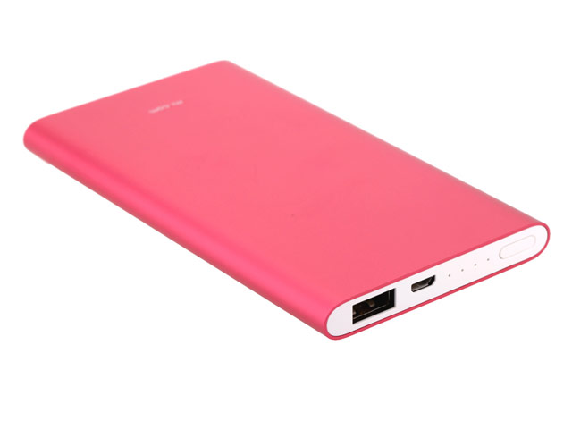Внешняя батарея Xiaomi Mi Power Bank универсальная (5000 mAh, красная, алюминиевая)