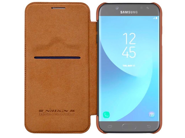 Чехол Nillkin Qin leather case для Samsung Galaxy J7 2017 (коричневый, кожаный)