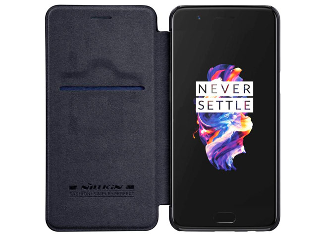 Чехол Nillkin Qin leather case для OnePlus 5 (черный, кожаный)