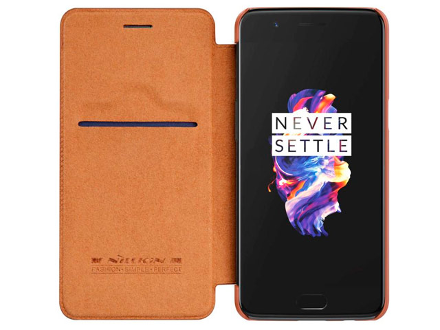 Чехол Nillkin Qin leather case для OnePlus 5 (коричневый, кожаный)
