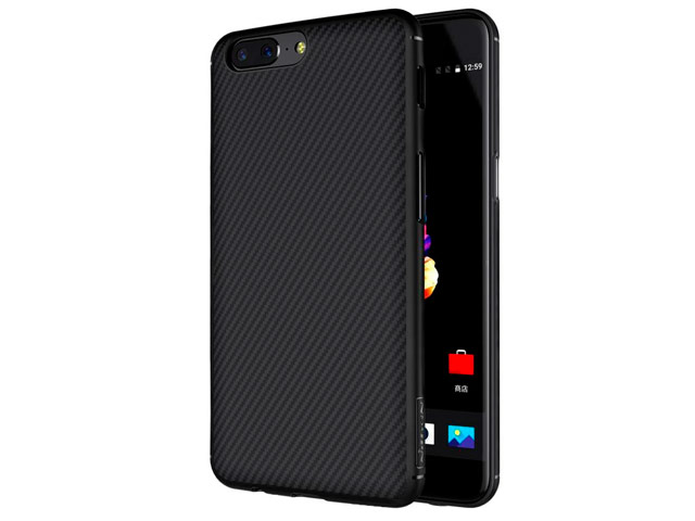 Чехол Nillkin Synthetic fiber для OnePlus 5 (черный, карбон)