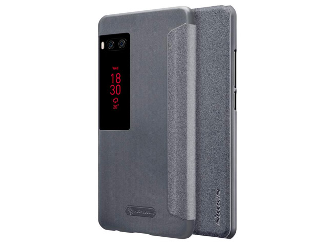 Чехол Nillkin Sparkle Leather Case для Meizu Pro 7 plus (темно-серый, винилискожа)