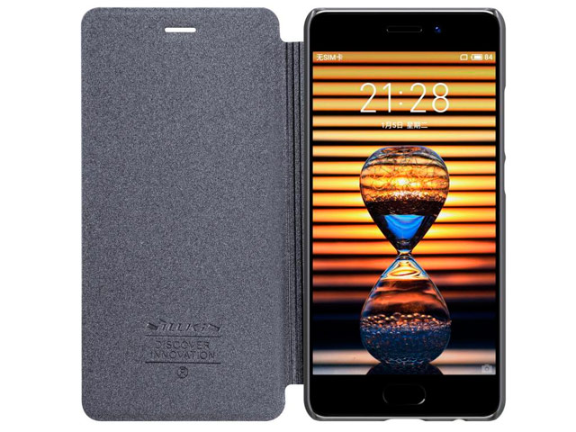 Чехол Nillkin Sparkle Leather Case для Meizu Pro 7 plus (темно-серый, винилискожа)