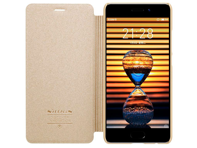 Чехол Nillkin Sparkle Leather Case для Meizu Pro 7 (золотистый, винилискожа)