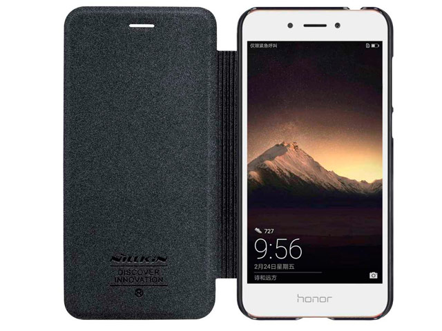 Чехол Nillkin Sparkle Leather Case для Huawei Honor 6A (темно-серый, винилискожа)