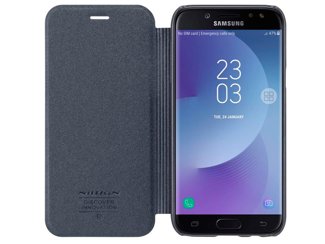 Чехол Nillkin Sparkle Leather Case для Samsung Galaxy J7 2017 (темно-серый, винилискожа)