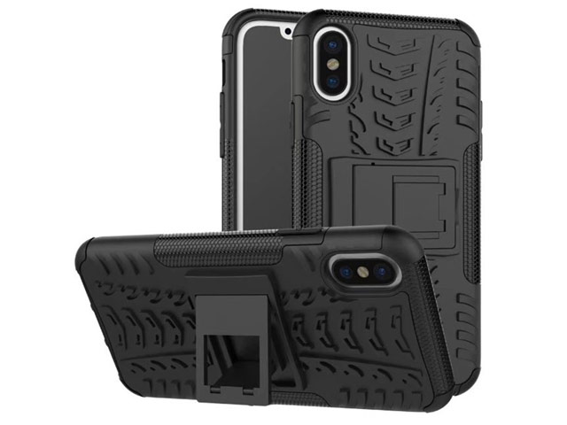 Чехол Yotrix Shockproof case для Apple iPhone X (черный, пластиковый)