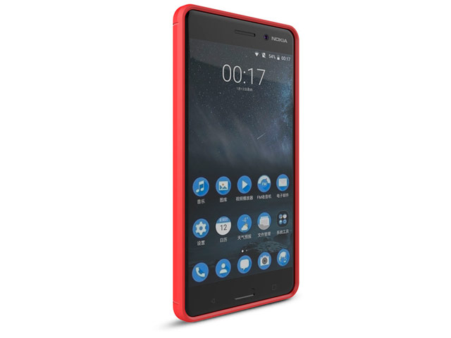 Чехол Yotrix Rugged Armor для Nokia 6 (красный, гелевый)