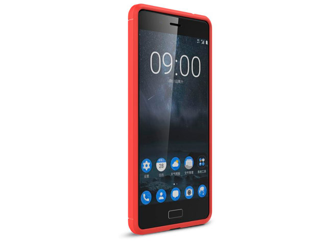 Чехол Yotrix Rugged Armor для Nokia 8 (красный, гелевый)