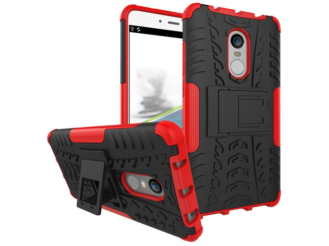 Чехол Yotrix Shockproof case для Xiaomi Redmi Note 4 (красный, пластиковый)