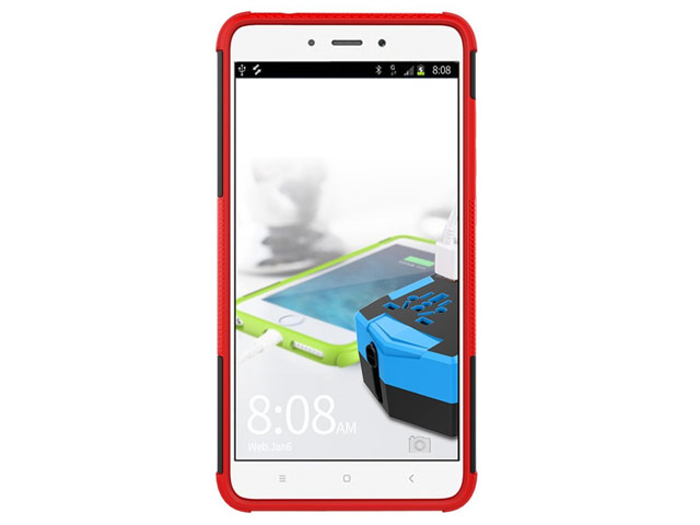 Чехол Yotrix Shockproof case для Xiaomi Redmi Note 4 (красный, пластиковый)