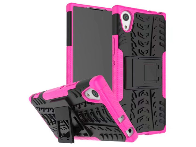 Чехол Yotrix Shockproof case для Sony Xperia XA1 (розовый, пластиковый)