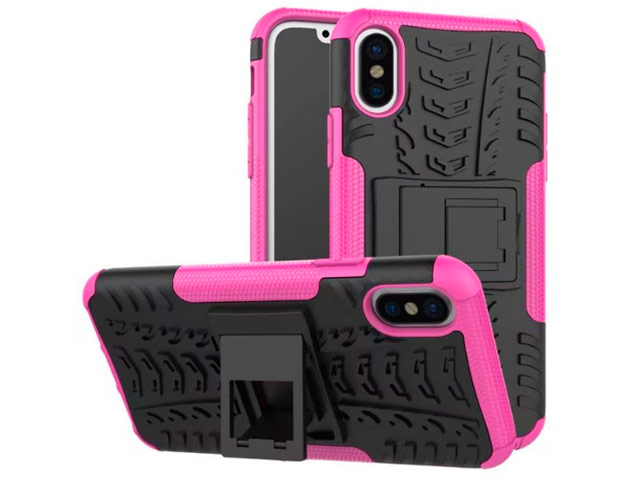 Чехол Yotrix Shockproof case для Apple iPhone X (розовый, пластиковый)