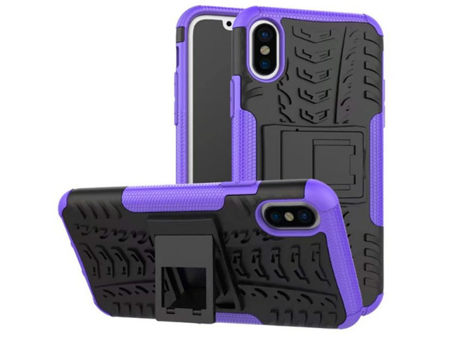 Чехол Yotrix Shockproof case для Apple iPhone X (фиолетовый, пластиковый)