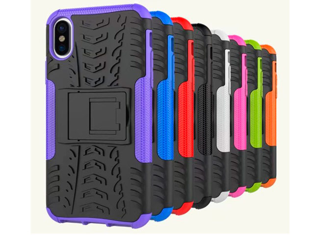 Чехол Yotrix Shockproof case для Apple iPhone X (фиолетовый, пластиковый)