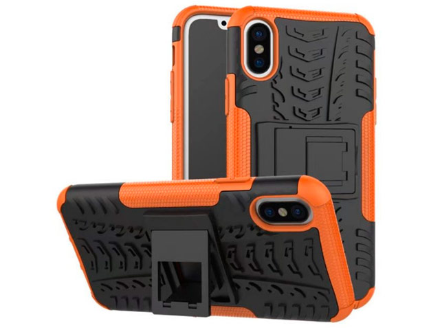 Чехол Yotrix Shockproof case для Apple iPhone X (оранжевый, пластиковый)
