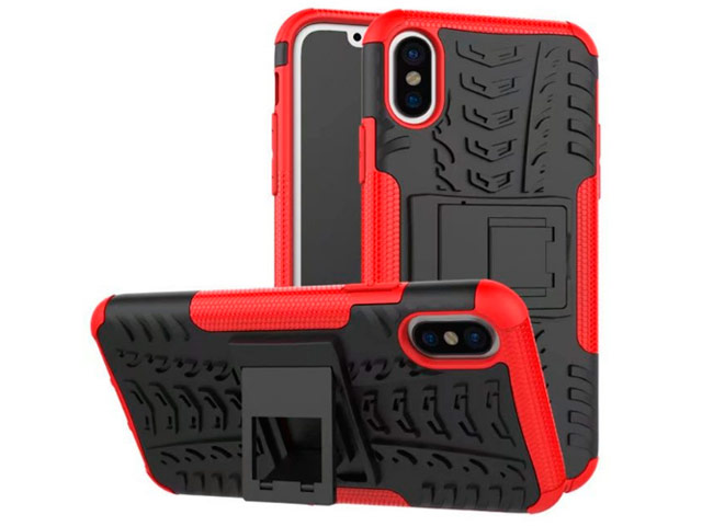 Чехол Yotrix Shockproof case для Apple iPhone X (красный, пластиковый)