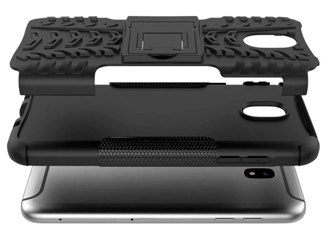 Чехол Yotrix Shockproof case для Samsung Galaxy J7 2017 J730 (черный, пластиковый)