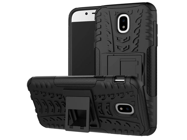 Чехол Yotrix Shockproof case для Samsung Galaxy J3 2017 J330 (черный, пластиковый)
