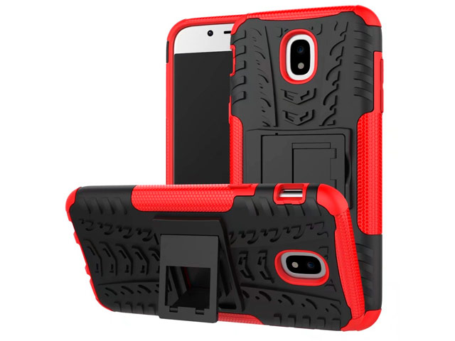 Чехол Yotrix Shockproof case для Samsung Galaxy J3 2017 J330 (красный, пластиковый)