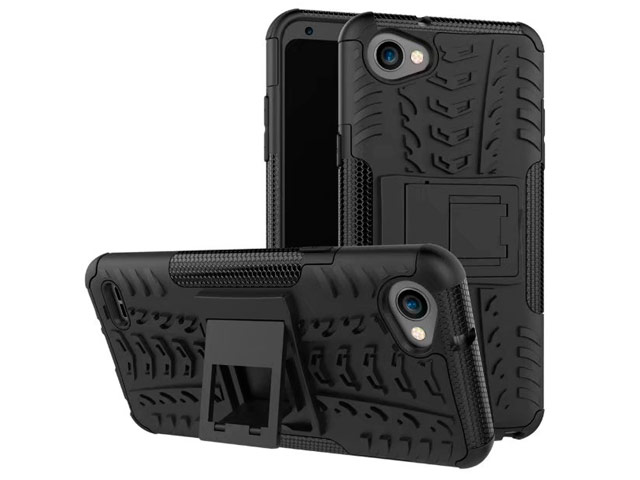 Чехол Yotrix Shockproof case для LG Q6 (черный, пластиковый)