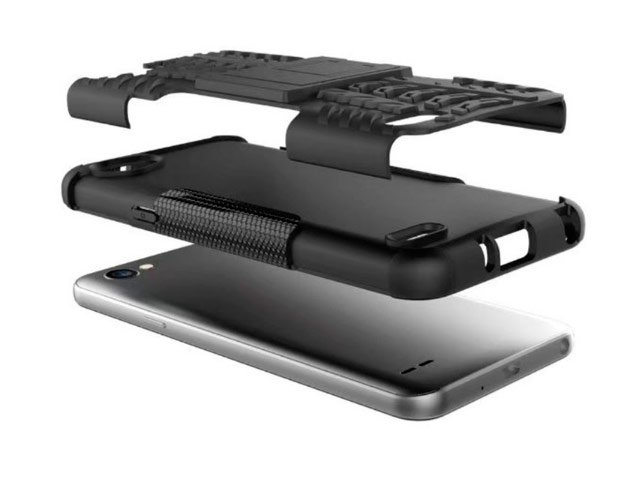 Чехол Yotrix Shockproof case для LG Q6 (черный, пластиковый)