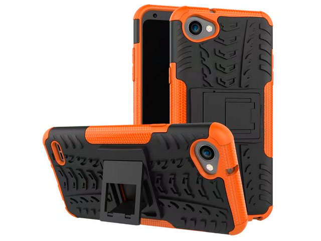 Чехол Yotrix Shockproof case для LG Q6 (оранжевый, пластиковый)