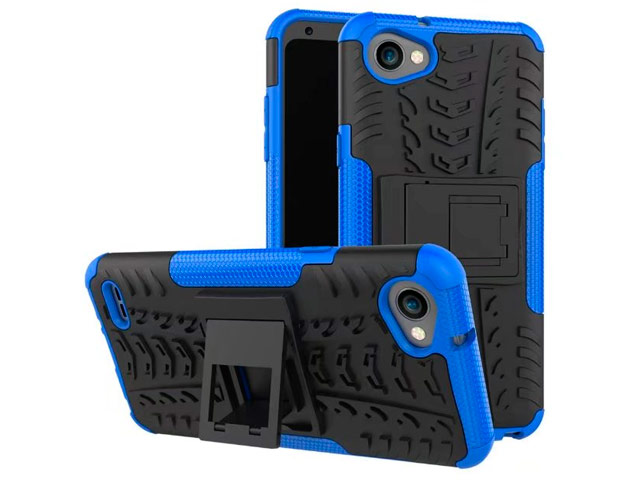 Чехол Yotrix Shockproof case для LG Q6 (синий, пластиковый)