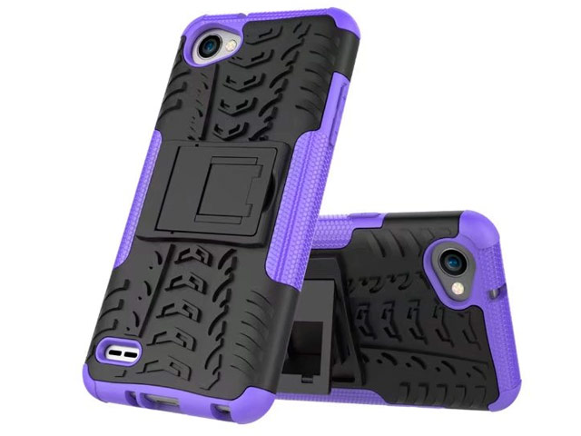 Чехол Yotrix Shockproof case для LG Q6 (фиолетовый, пластиковый)
