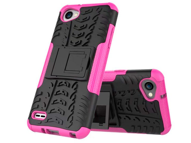 Чехол Yotrix Shockproof case для LG Q6 (розовый, пластиковый)