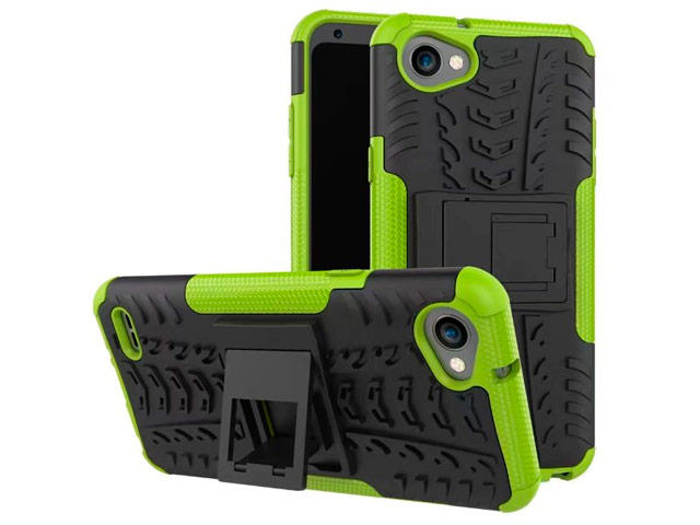 Чехол Yotrix Shockproof case для LG Q6 (зеленый, пластиковый)